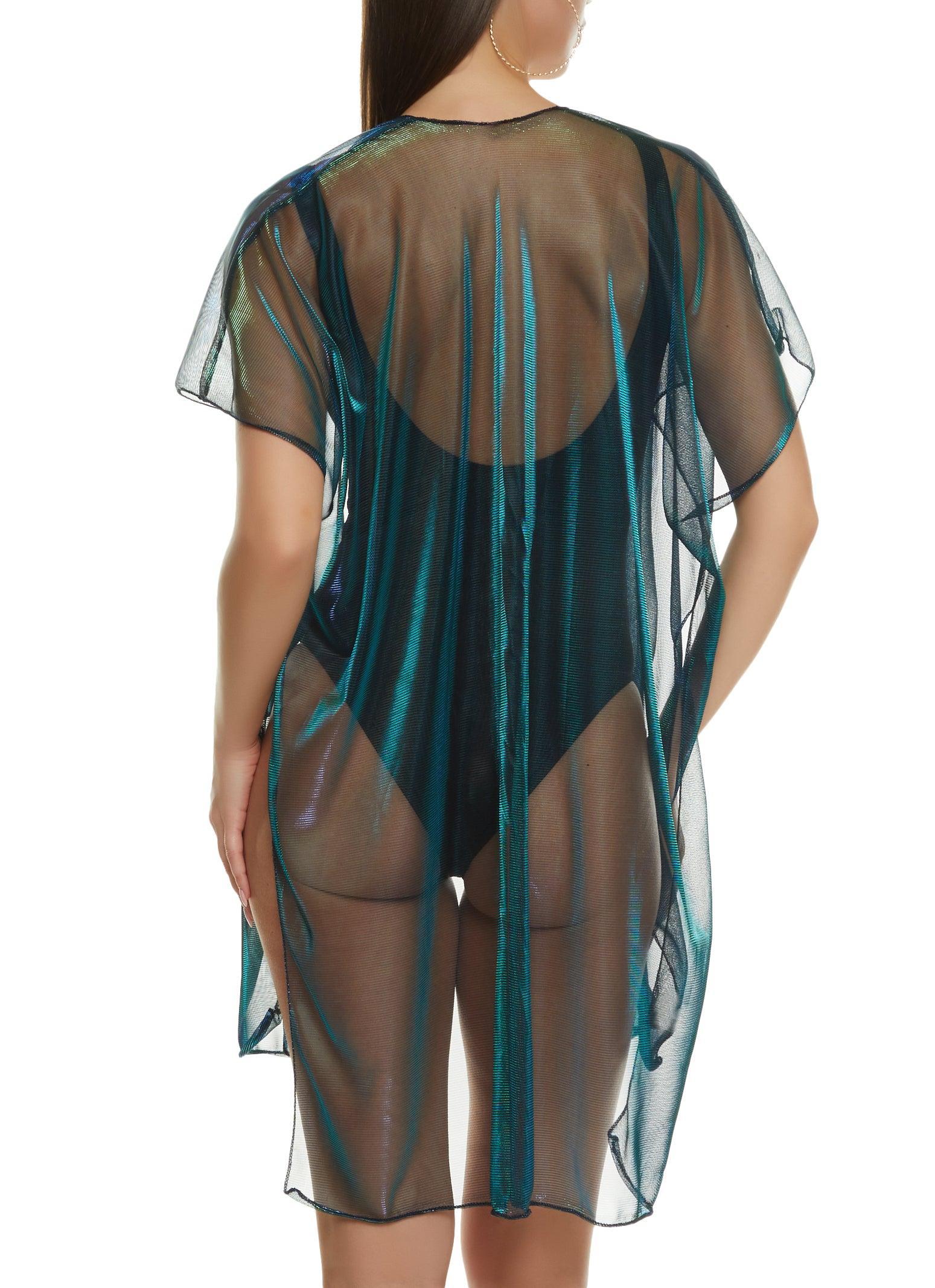 Short Sleeve Open Front Swim Cover Up Female Product Image