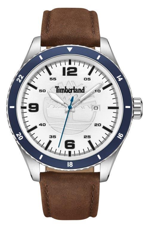 Timberland Ashmont Leather Strap Watch, 46mm Product Image