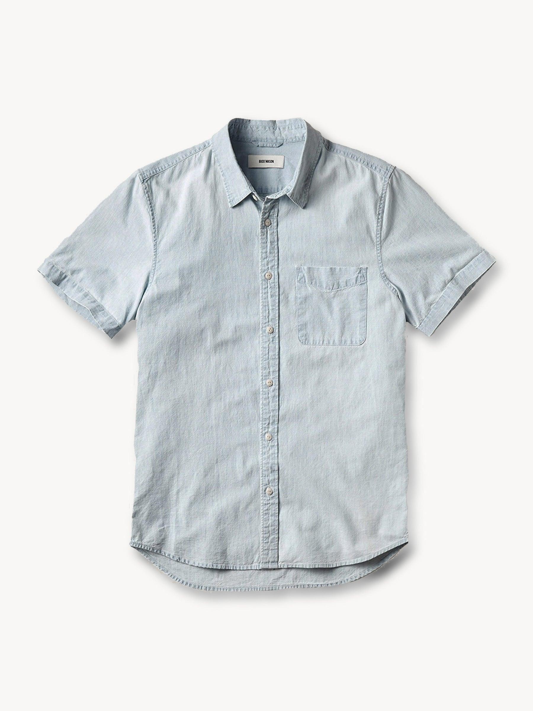 L005 Light Wash Chambray SS One Pocket Shirt Product Image