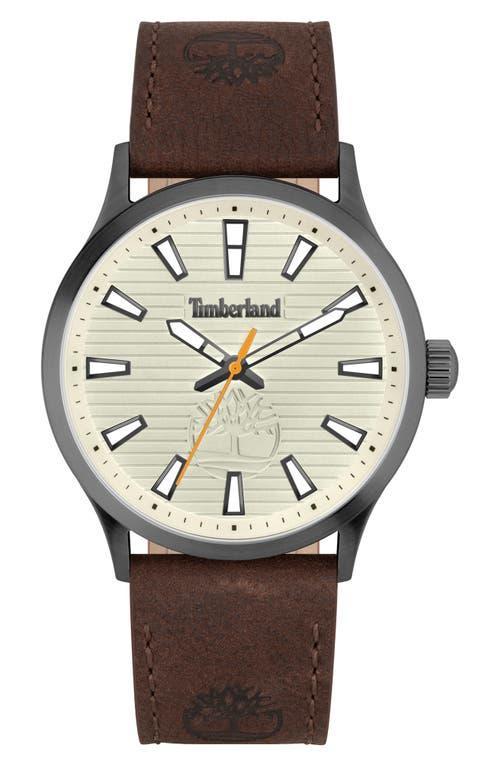 Timberland Trumbull Leather Strap Watch, 45mm Product Image