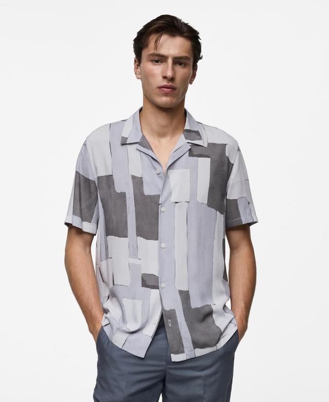 Mango Mens Flowy Printed Shirt - Light Product Image