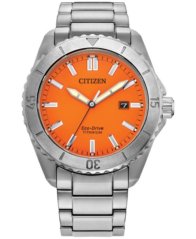 Citizen Mens Eco WR100 Three Hand Titanium Bracelet Watch Product Image