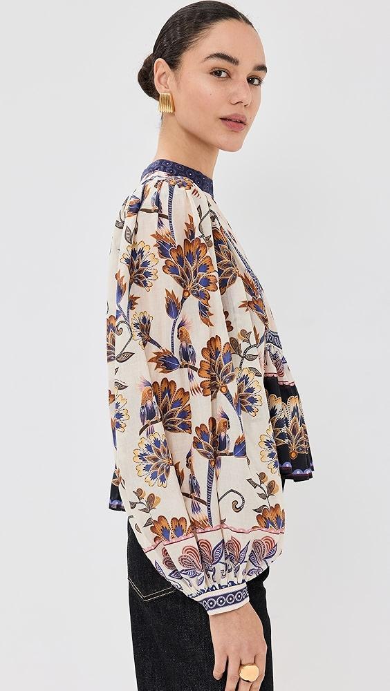 FARM Rio Ainika Maxi Floral Cream Blouse | Shopbop Product Image