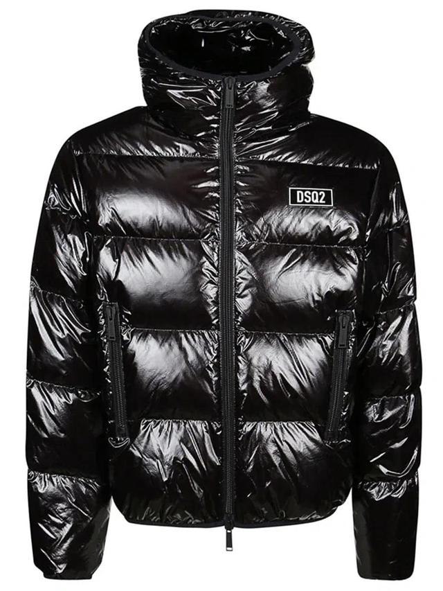 DSQUARED2 Logo Patch Padded Down Jacket In Black Product Image