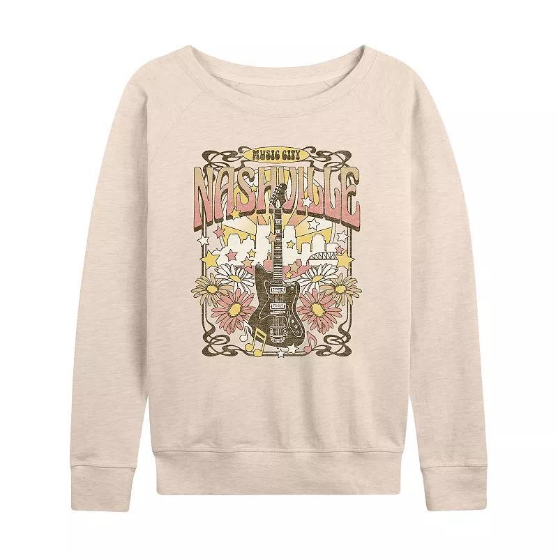 Womens Nashville Music Poster Lightweight French Terry Sweatshirt, Girls Product Image