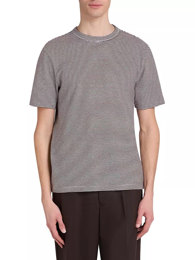 Striped Cotton & Linen T-Shirt Product Image