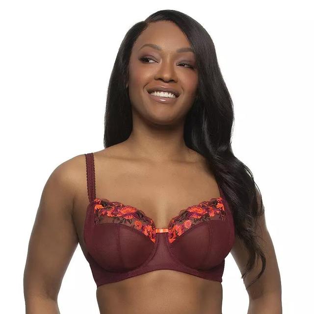 Paramour by Felina Fleurs Embroidered Underwire Bra 115166, Womens Cabernet Pink Product Image