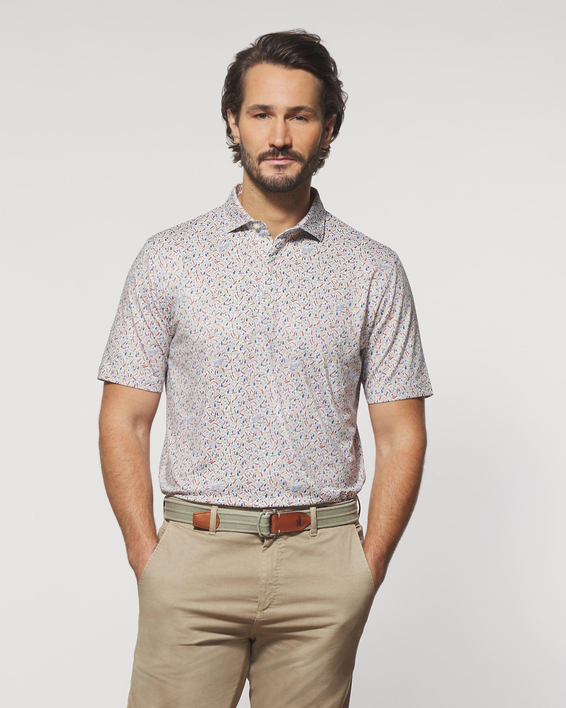 Breakfast Ball Printed Jersey Performance Polo Male Product Image