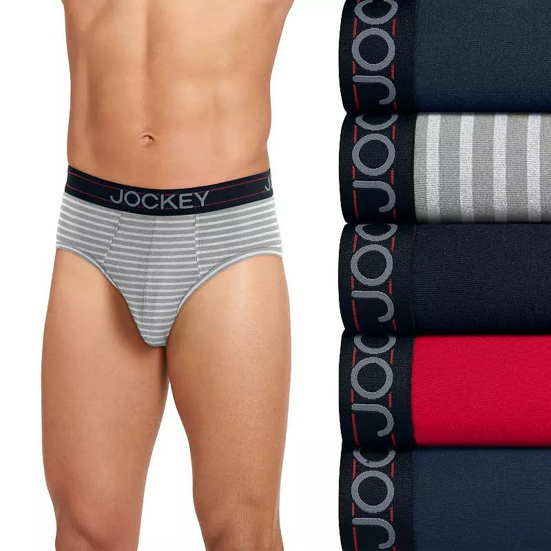 Mens Jockey 4-Pack Cotton Blend Boxer Brief Plum Blue Blue Product Image