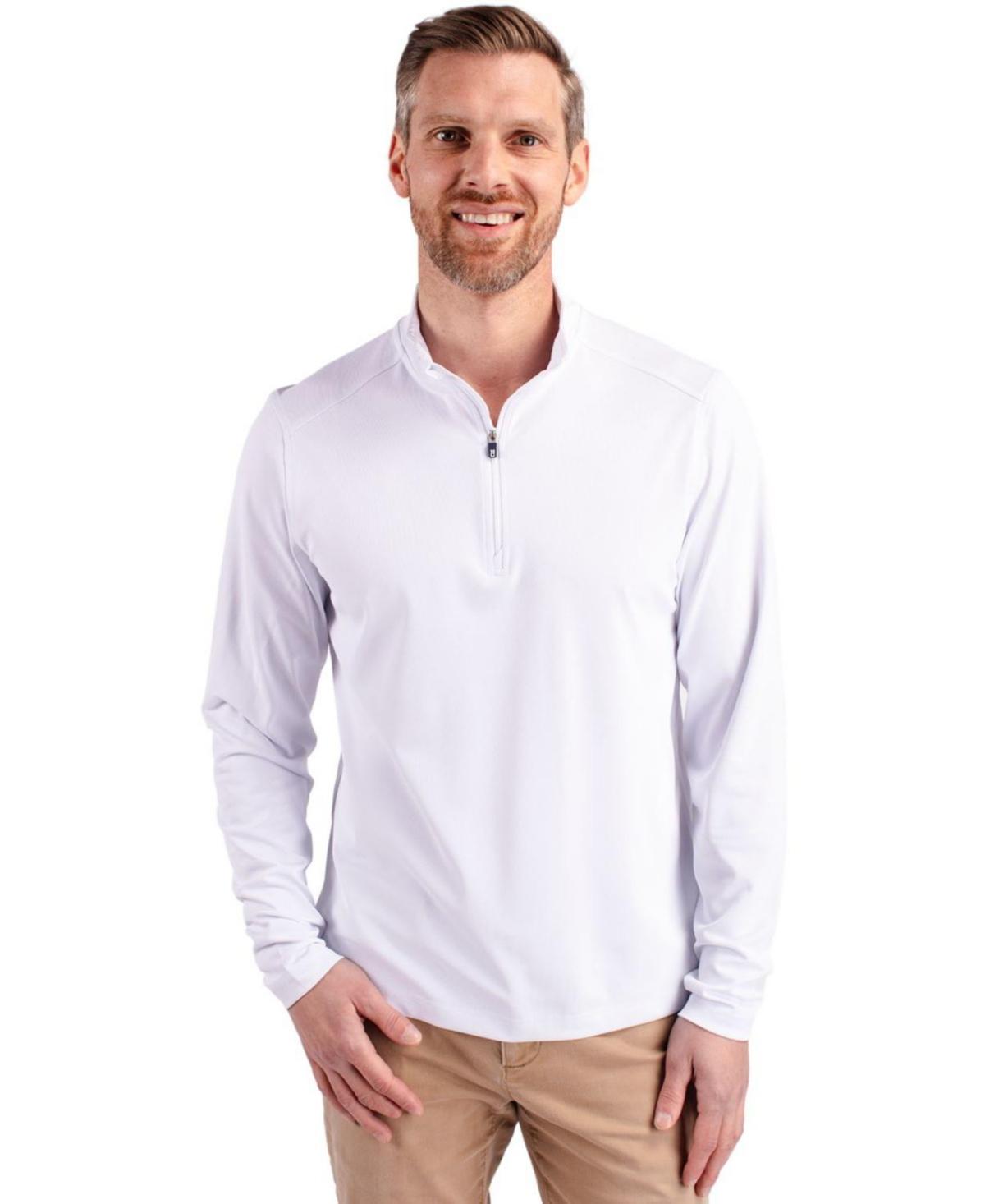 Cutter & Buck Mens Virtue Eco Pique Recycled Quarter Zip Pullover Jacket Product Image