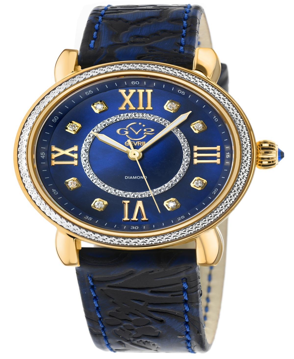 GV2 by Gevril Womens Marsala Blue Leather Watch 37mm Product Image