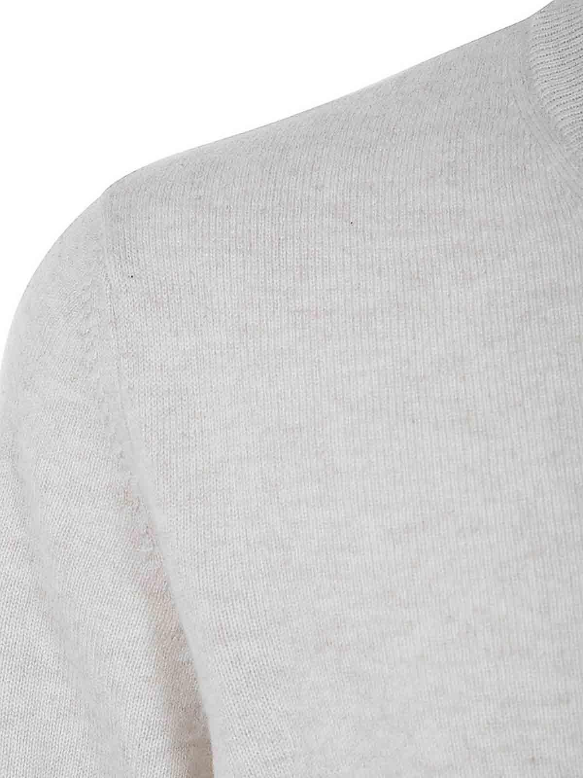 BRUNELLO CUCINELLI Long Sleeves Crew Neck Sweater In White Product Image