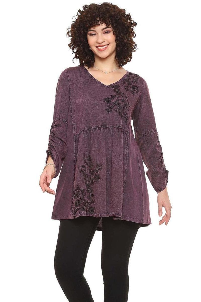 Plum Embroidered Tunic Product Image