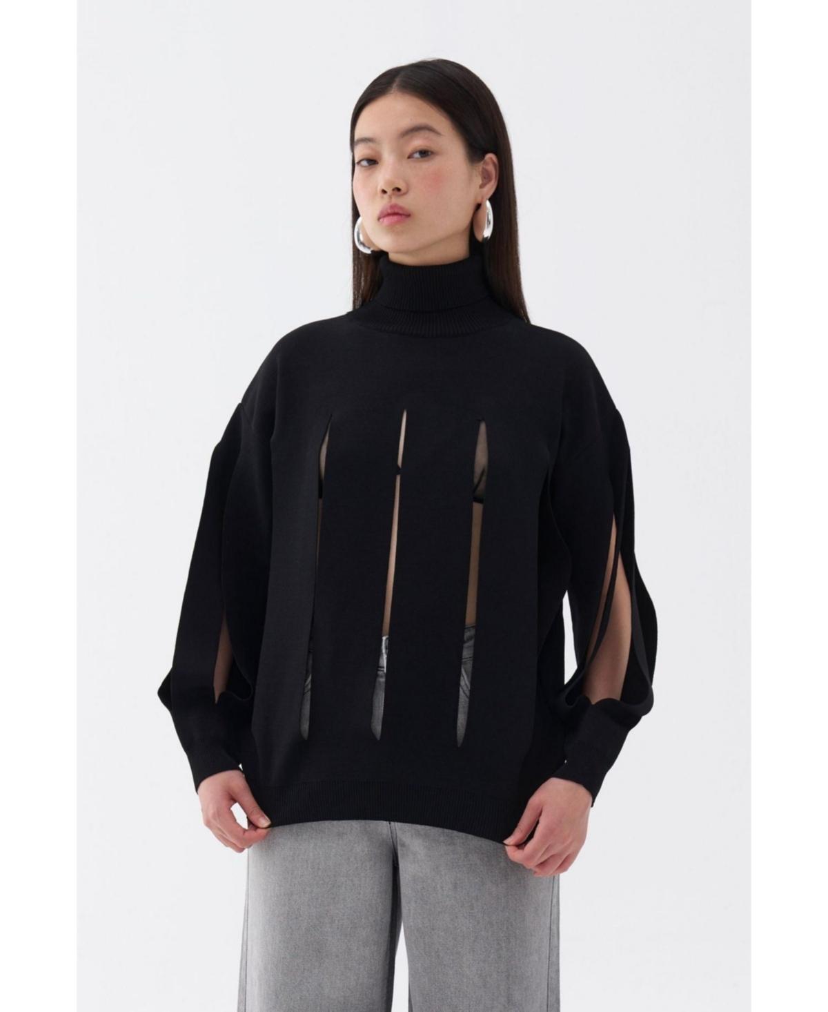 Nocturne Womens Knitted Sweater with Cut-Out Detail Product Image