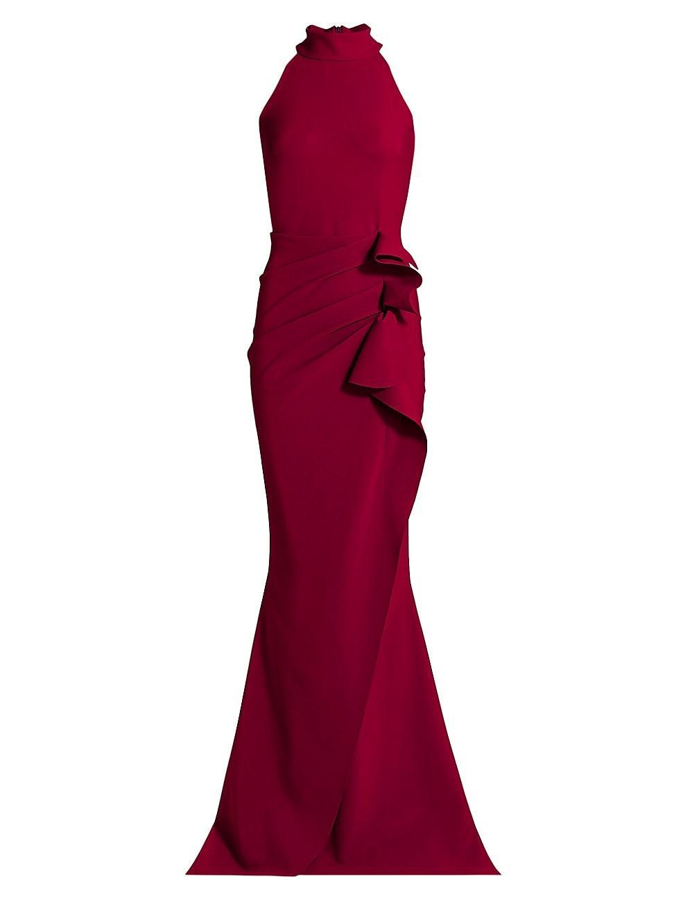 Womens Gudrum Halter Ruffle Gown Product Image