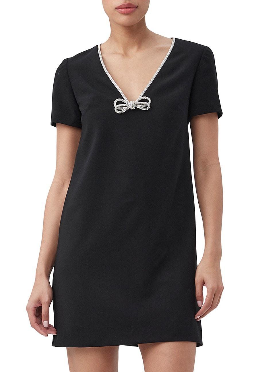 Womens Obelle Rhinestone-Trim Short-Sleeve Minidress Product Image