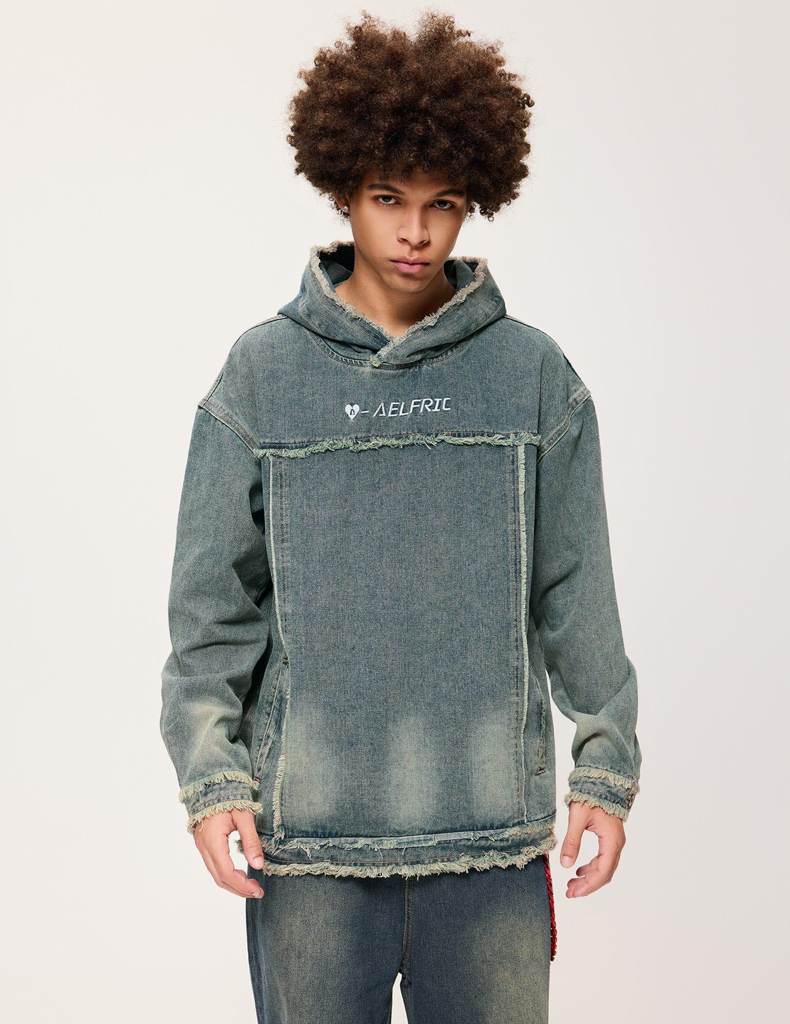 [Pre-Order] Aelfric Eden Fringe Denim Washed Hoodie Product Image