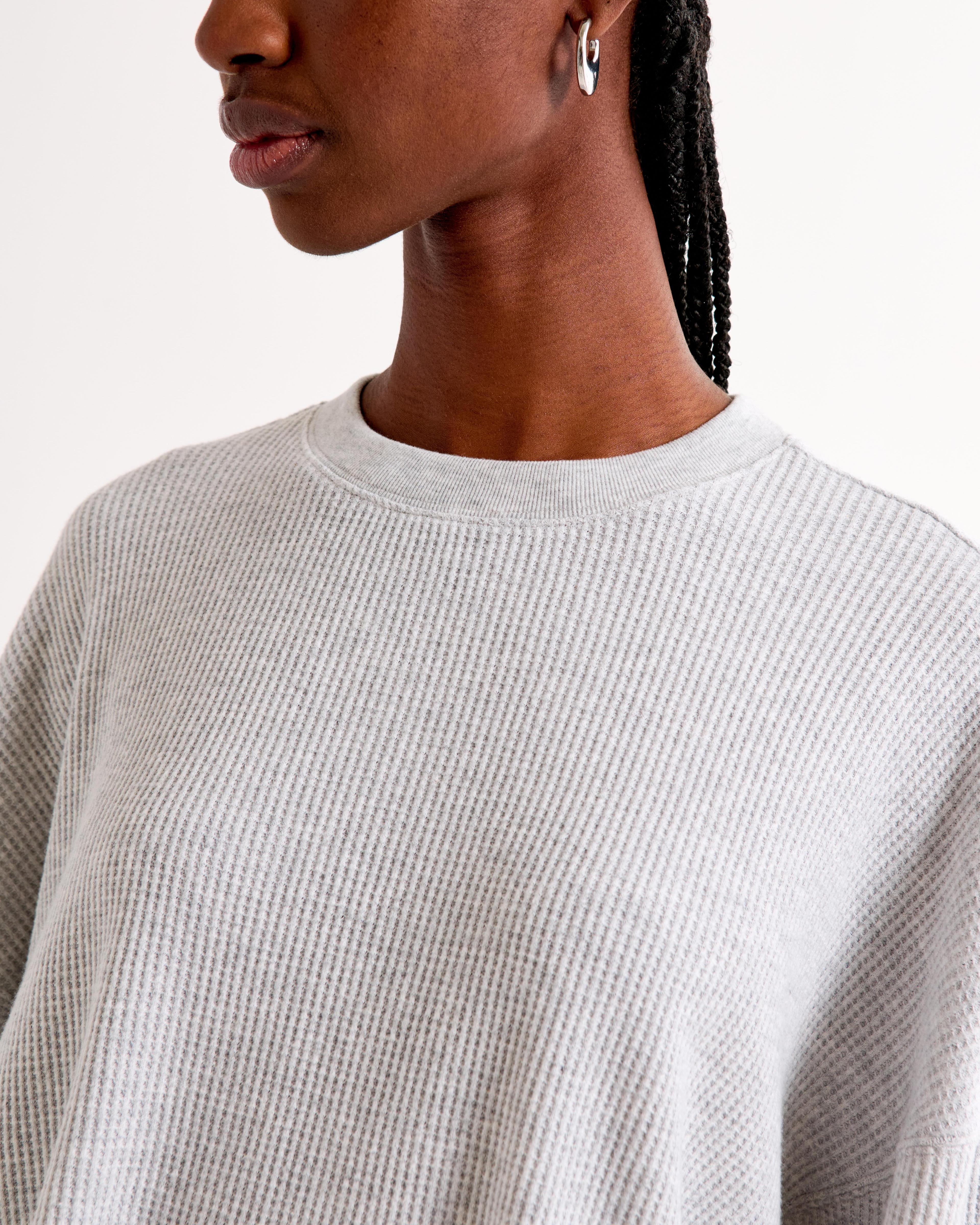 Long-Sleeve Oversized Dolman Waffle Tee Product Image