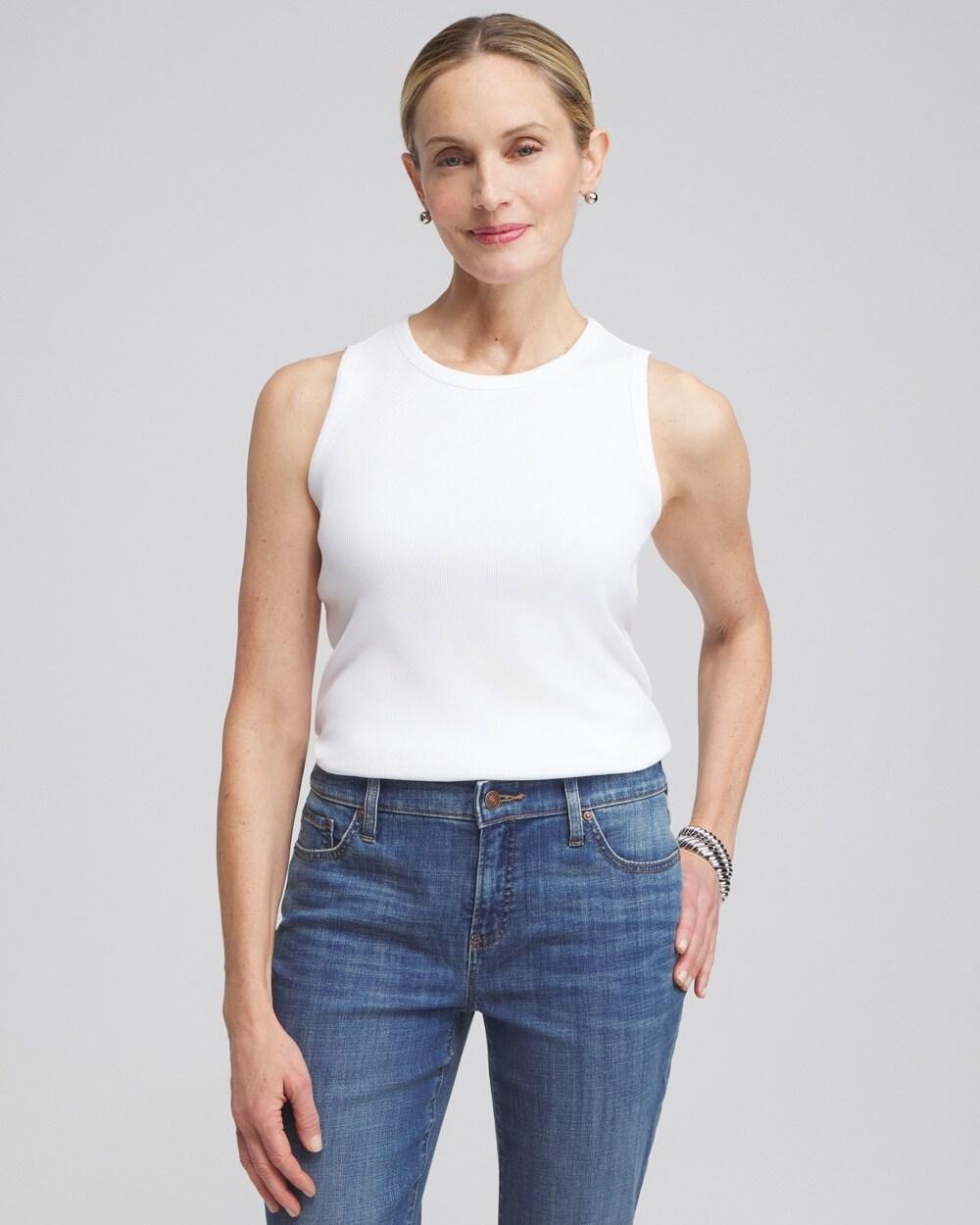 Contour Cotton™ Navy Square Neck Tank Product Image