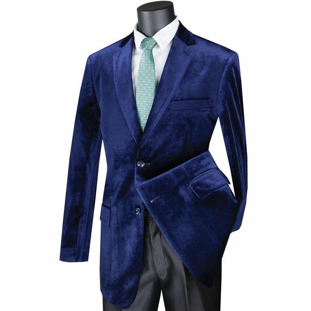 Velvet Regular Fit Fashion Jacket in Sapphire Product Image