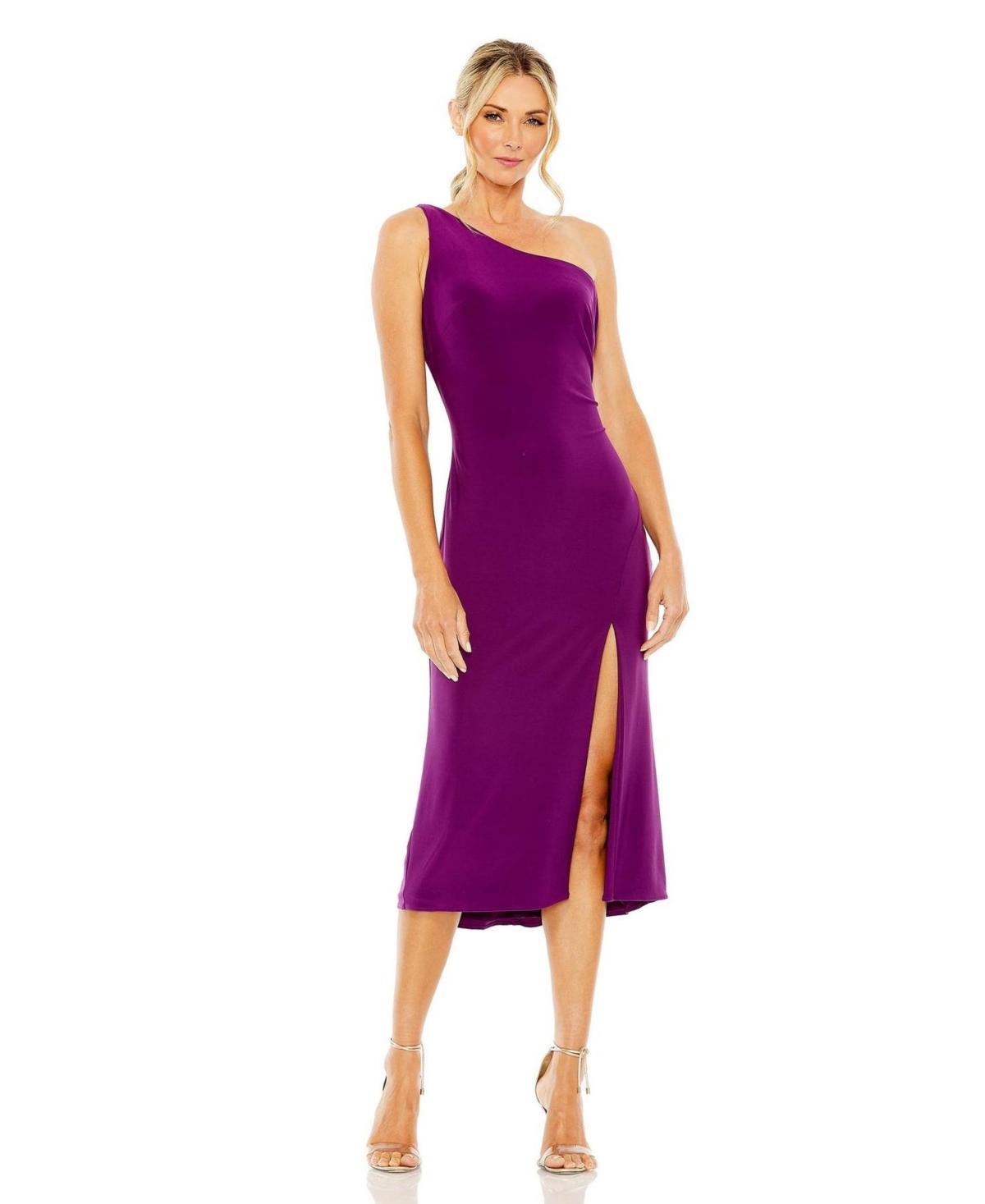 Ieena for Mac Duggal One-Shoulder Midi Cocktail Dress Product Image