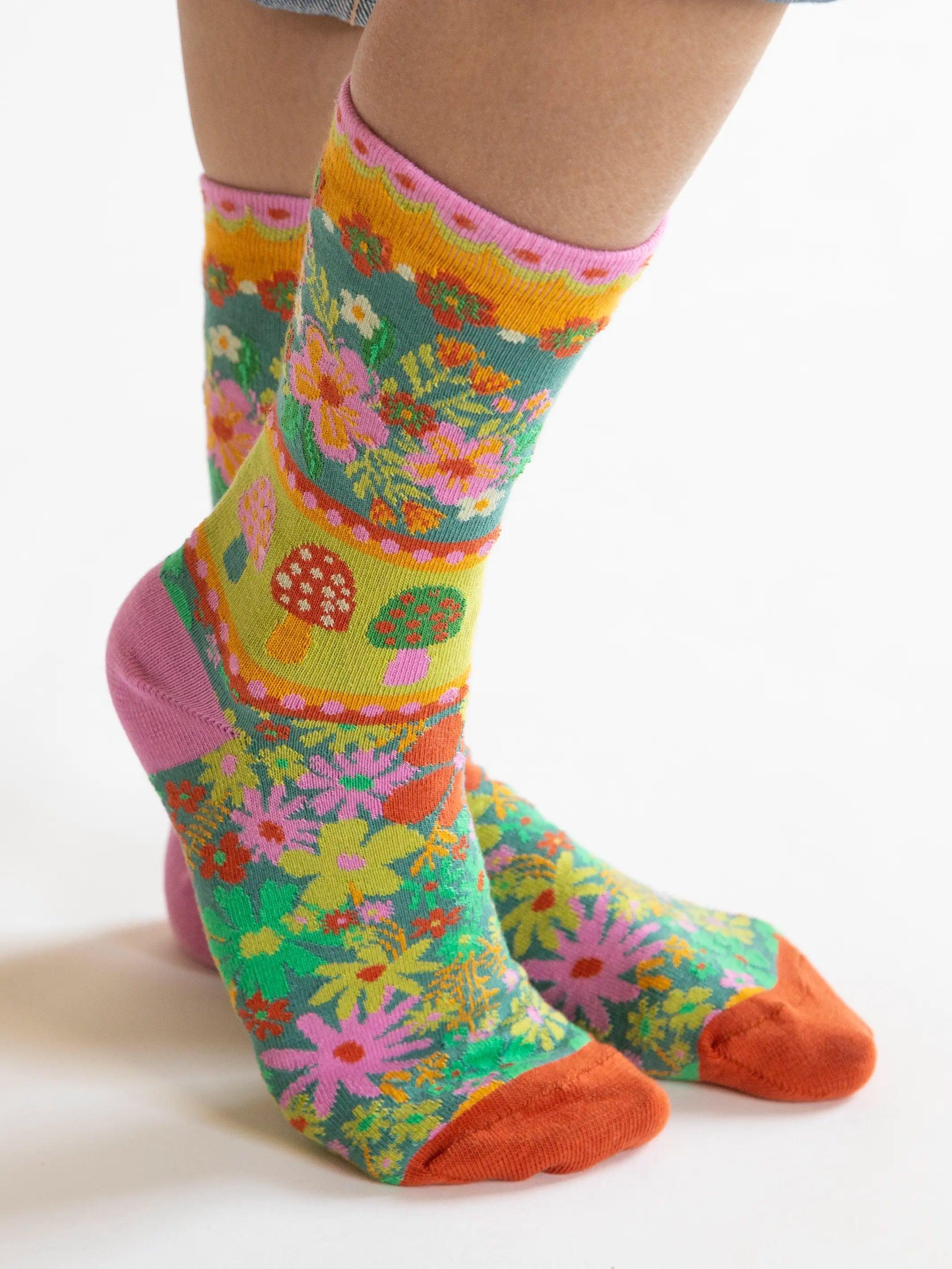 Boho Sock Set, Set of 2 - Floral Mushroom Product Image