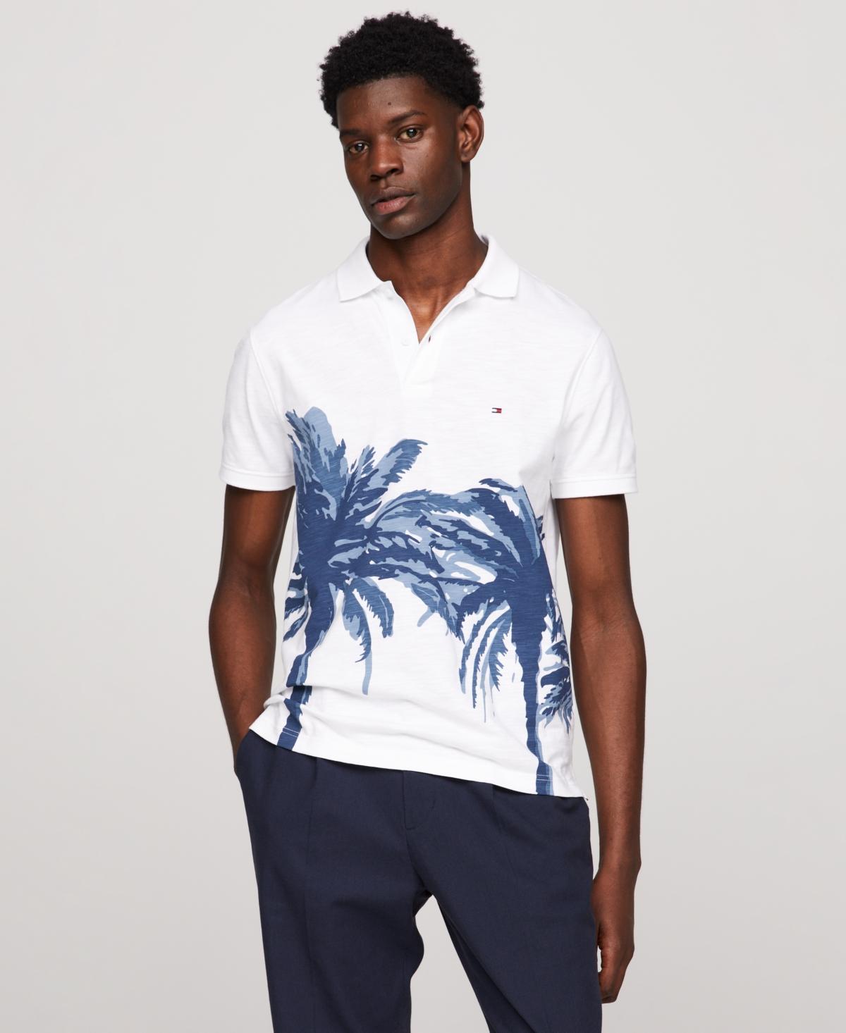 Tommy Hilfiger Mens Short Sleeve Palm Print Polo Shirt Product Image