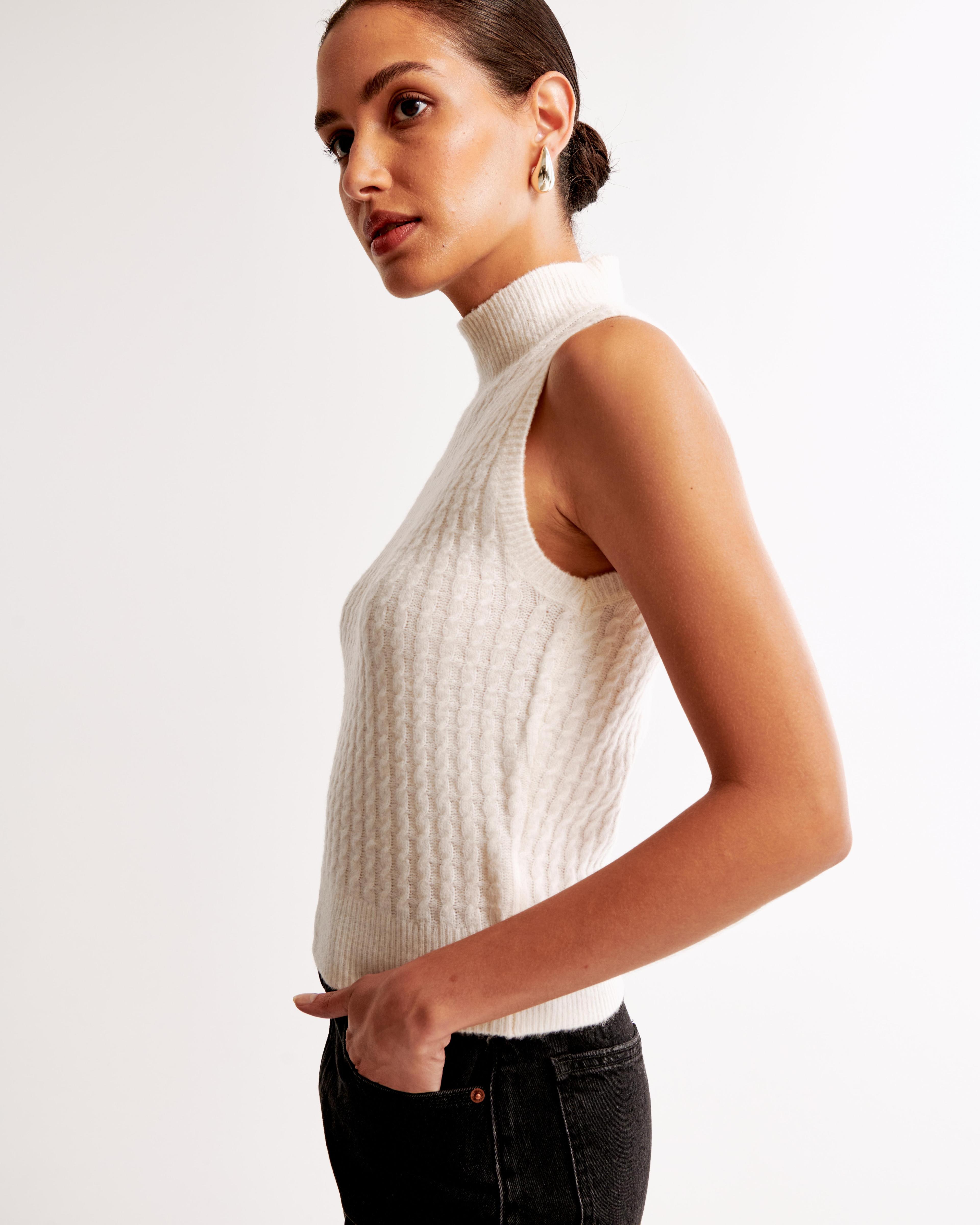 Sleeveless Cable Mockneck Top Product Image