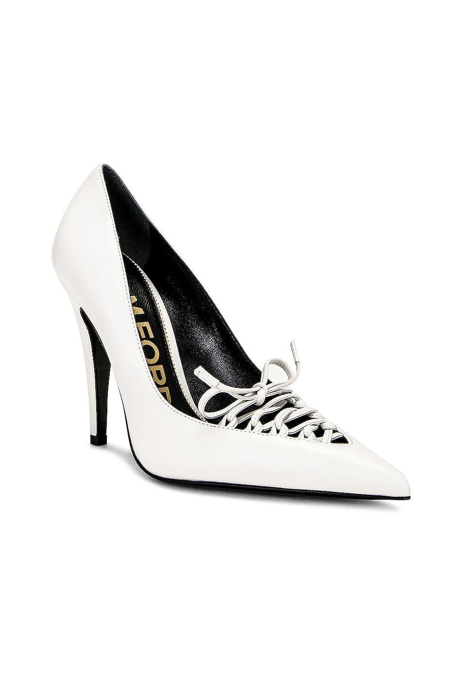 TOM FORD Leather Lux Corset 105 Pump in White Product Image