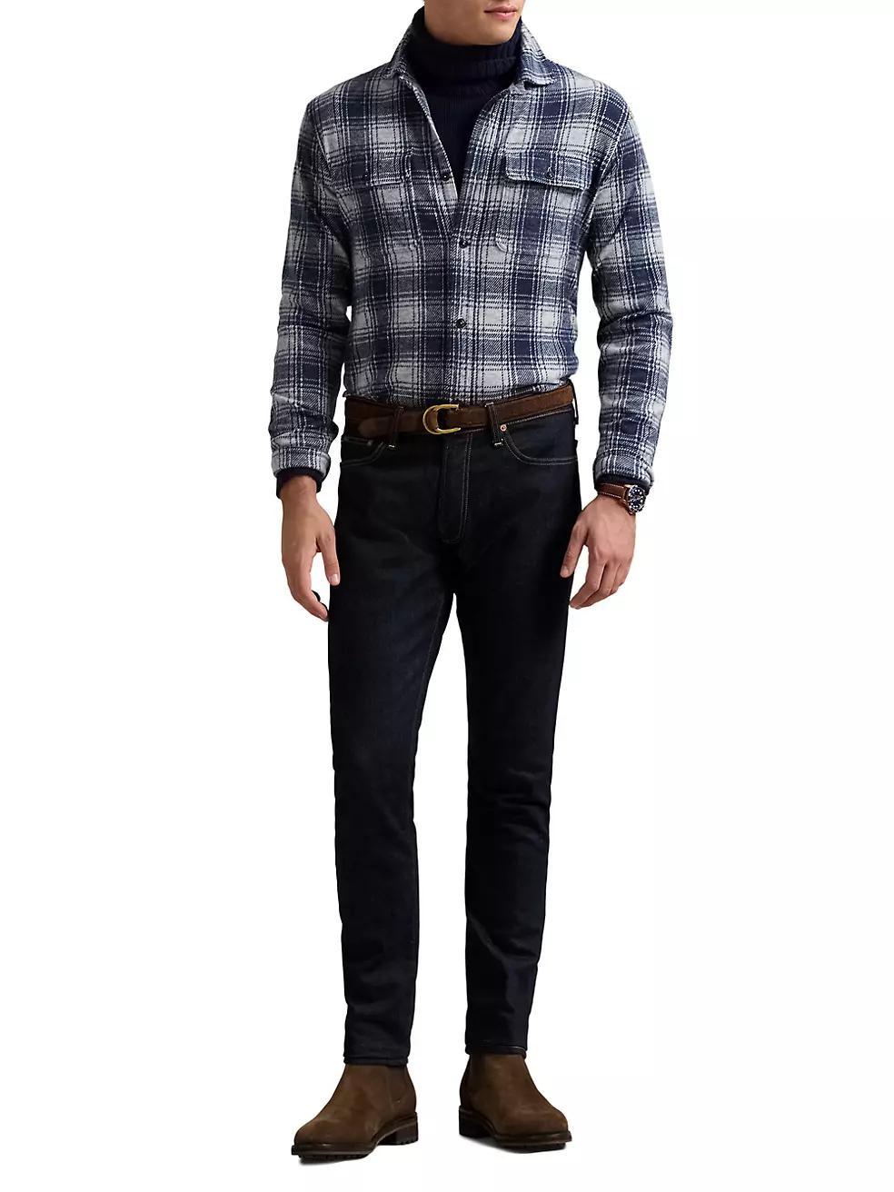 Knit Plain Flannel Shirt Product Image