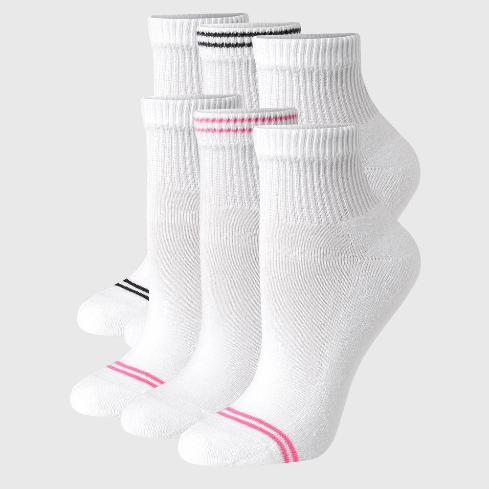 Hanes Womens Striped Cushioned 6pk Ankle Socks 5-9 Product Image