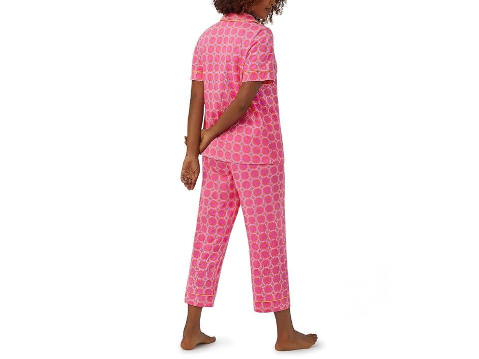 Cropped Geometric-Print Jersey Pajama Set Product Image