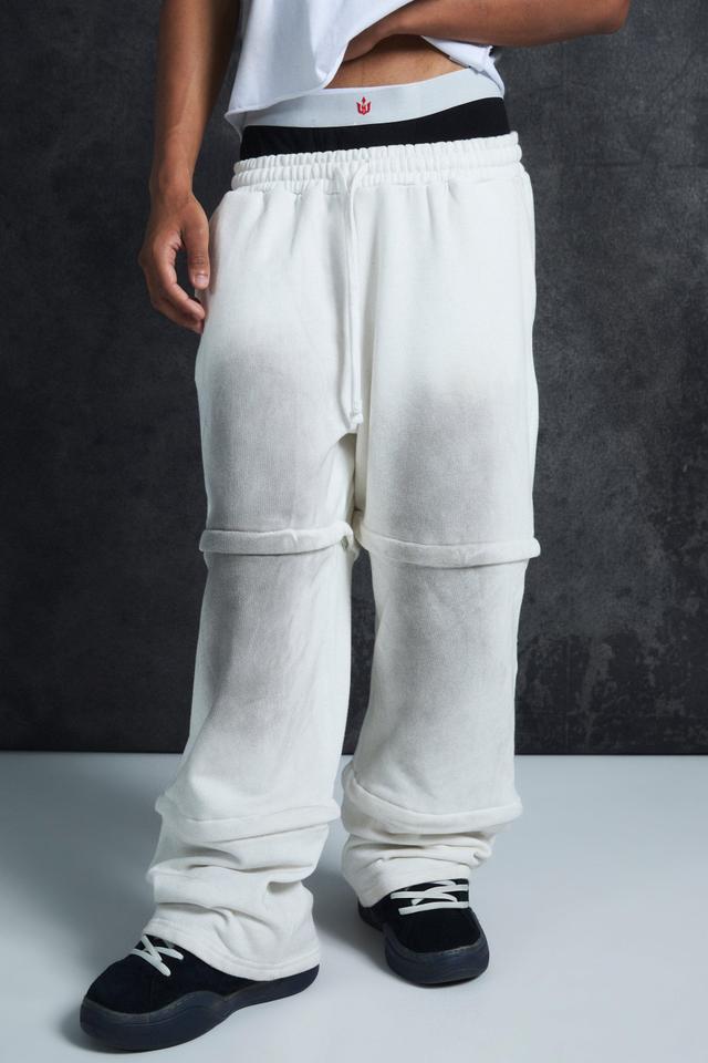 Trippie Redd Extreme Wide Leg Double Waistband Sweatpants | boohooMAN USA Product Image