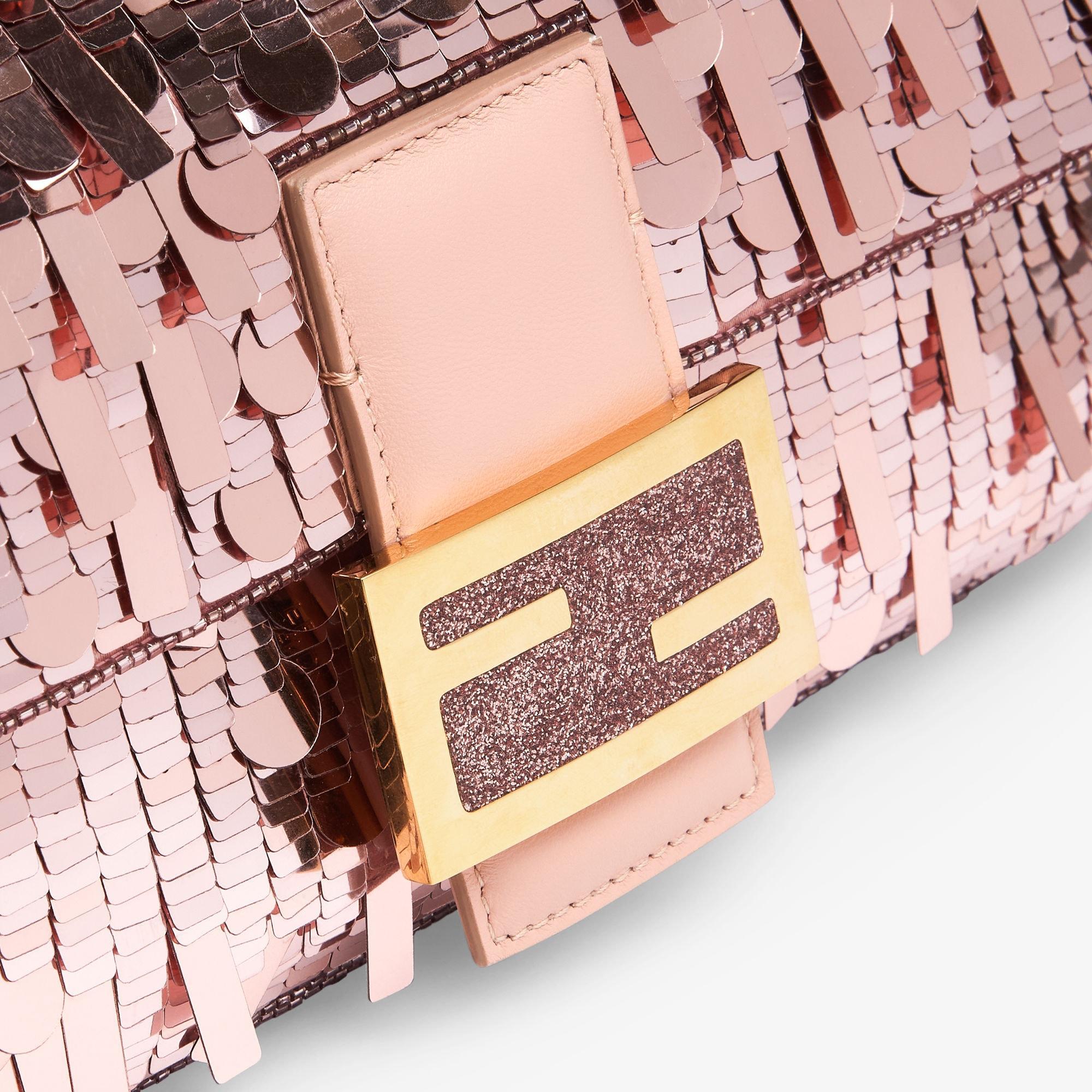 BaguettePink sequin and leather bag Product Image