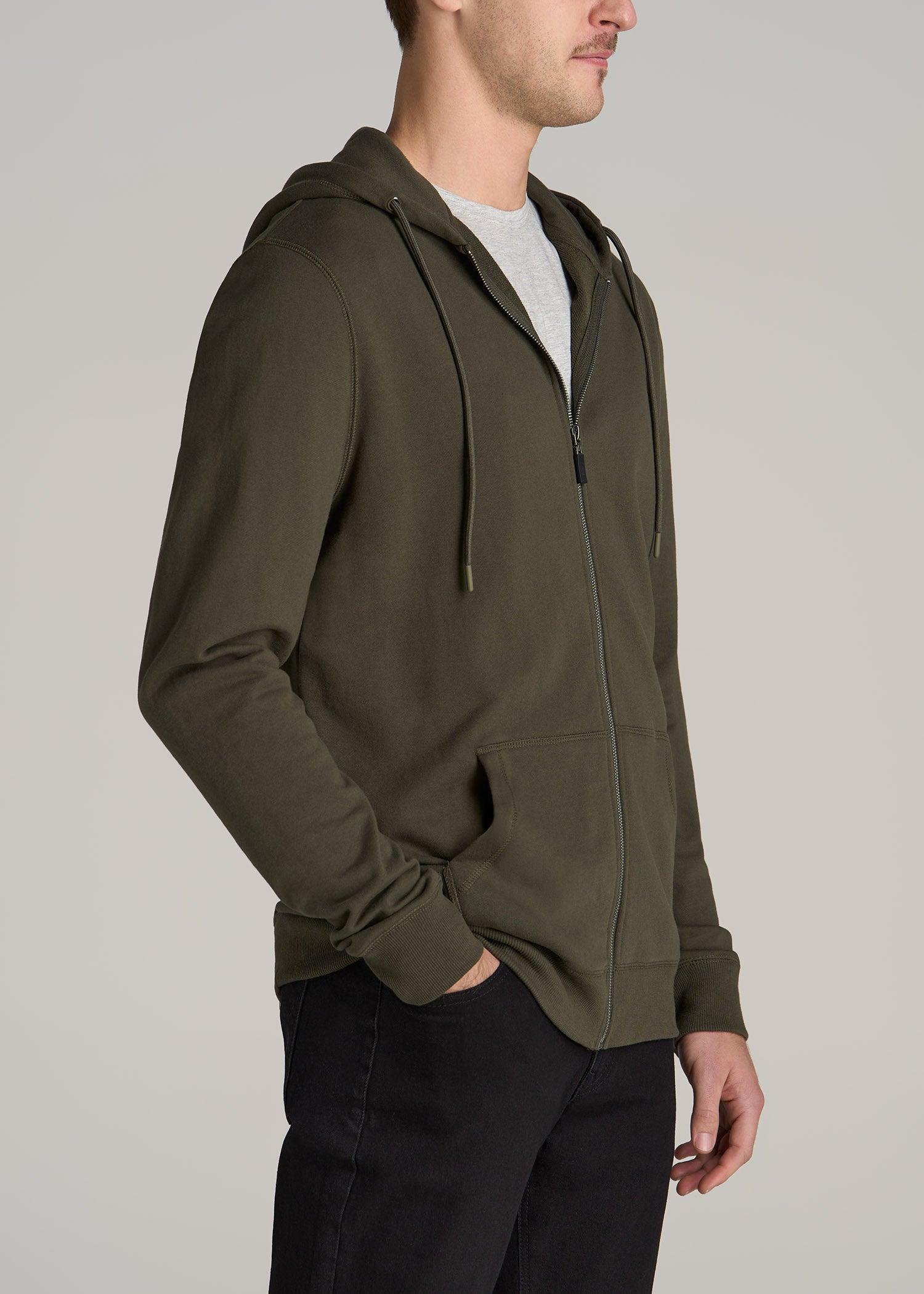 Wearever French Terry Full-Zip Men's Tall Hoodie in Camo Green Product Image