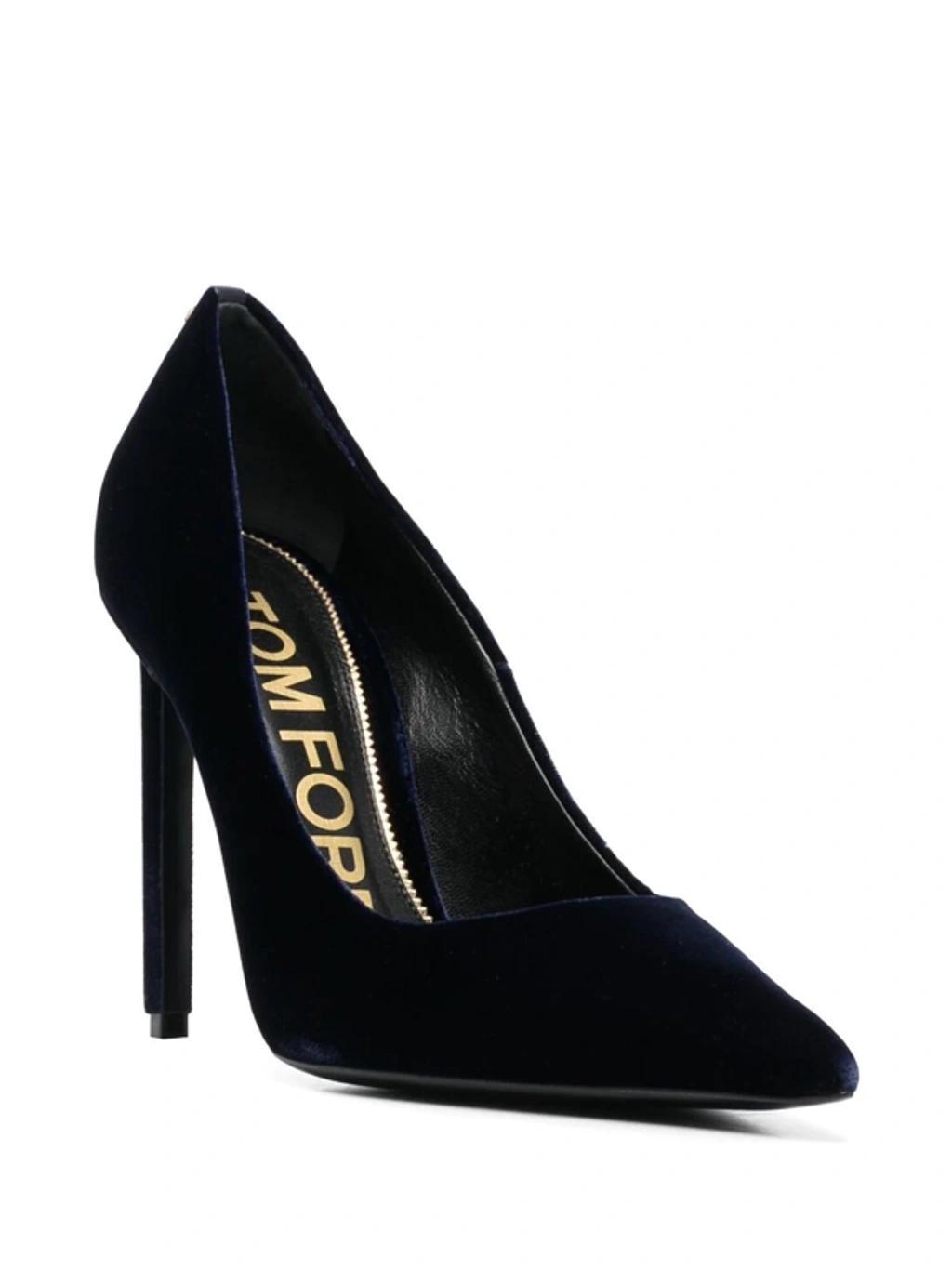 TOM FORD Velvet 115mm Pumps In Blue Product Image