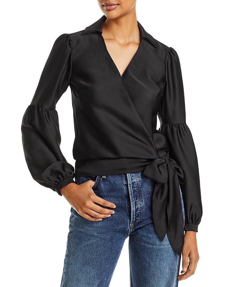 Womens Hammered Satin Surplice Top Product Image