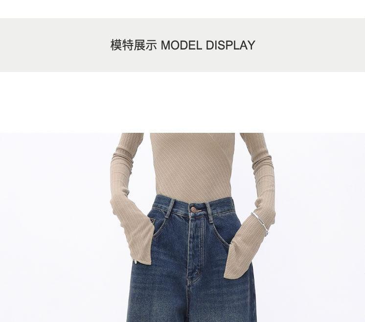 High Waist Washed Wide Leg Jeans Product Image