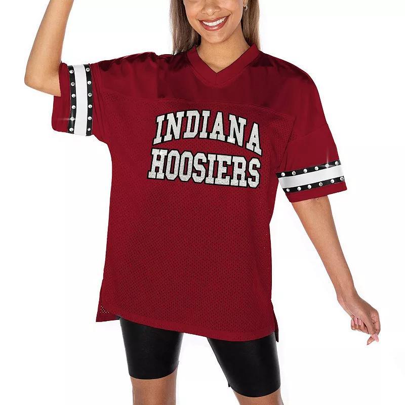 Womens Gameday Couture Crimson Indiana Hoosiers Until Kickoff Rhinestone Fashion T-Shirt Product Image