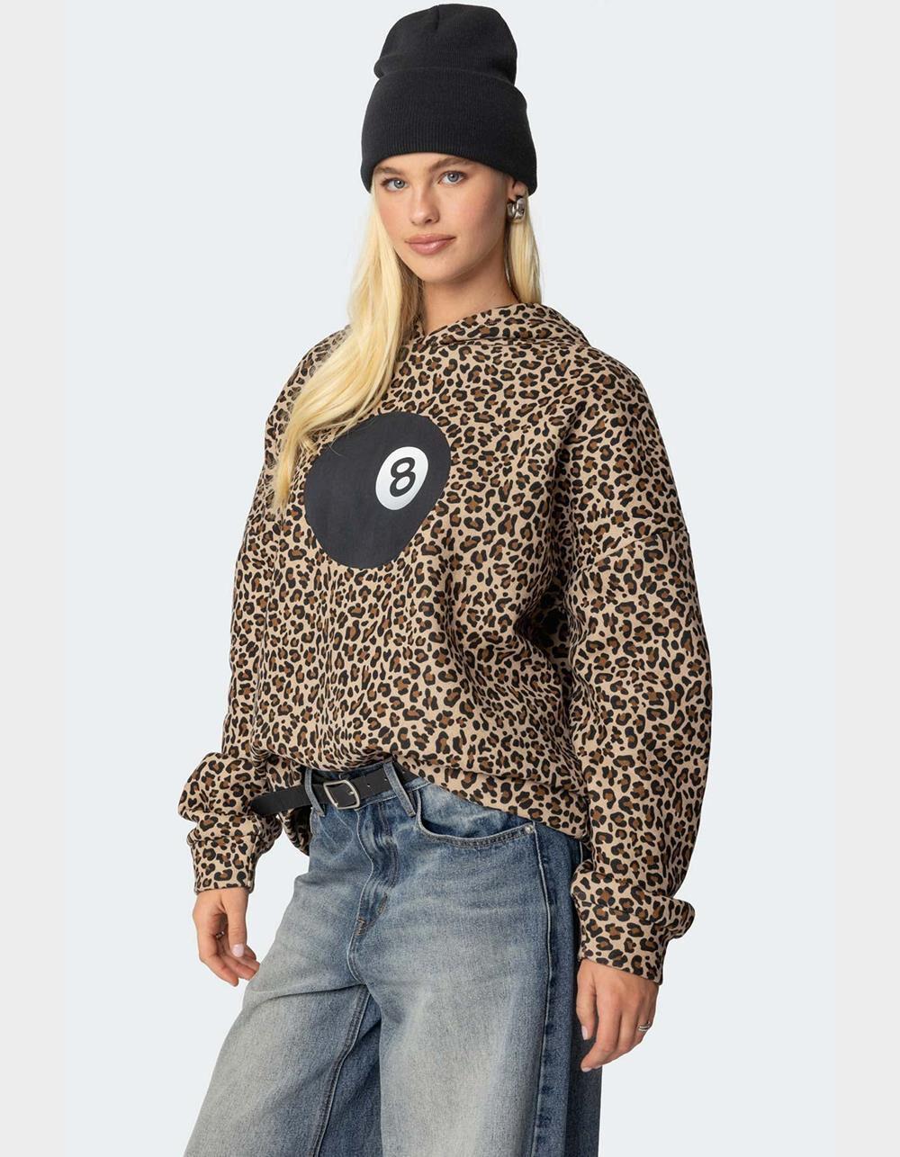 EDIKTED Leopard Magic 8 Oversized Hoodie Product Image