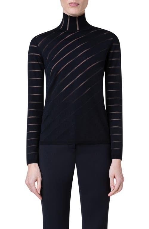 Akris Diagonal Stripe Virgin Wool & Silk Sweater Product Image