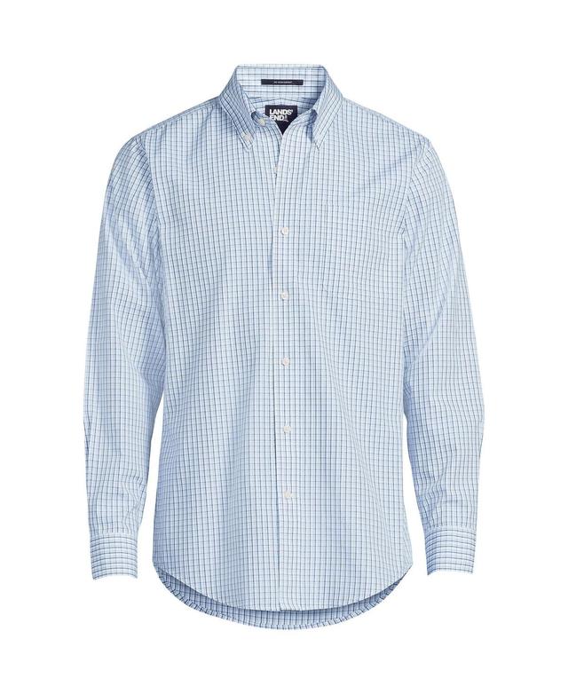 Lands End Mens Pattern No Iron Supima Pinpoint Button Down Collar Dress Shirt Product Image