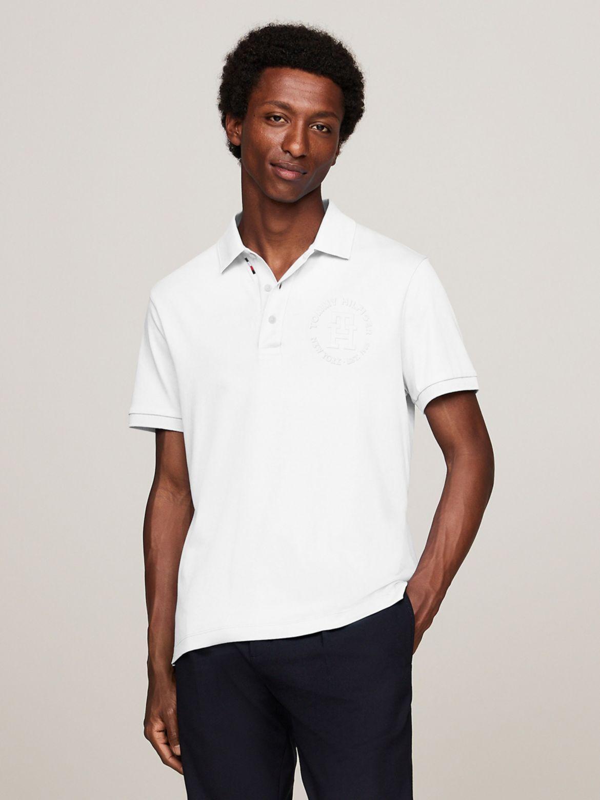 Tommy Hilfiger Men's TH Logo Interlock Regular Fit Polo Product Image