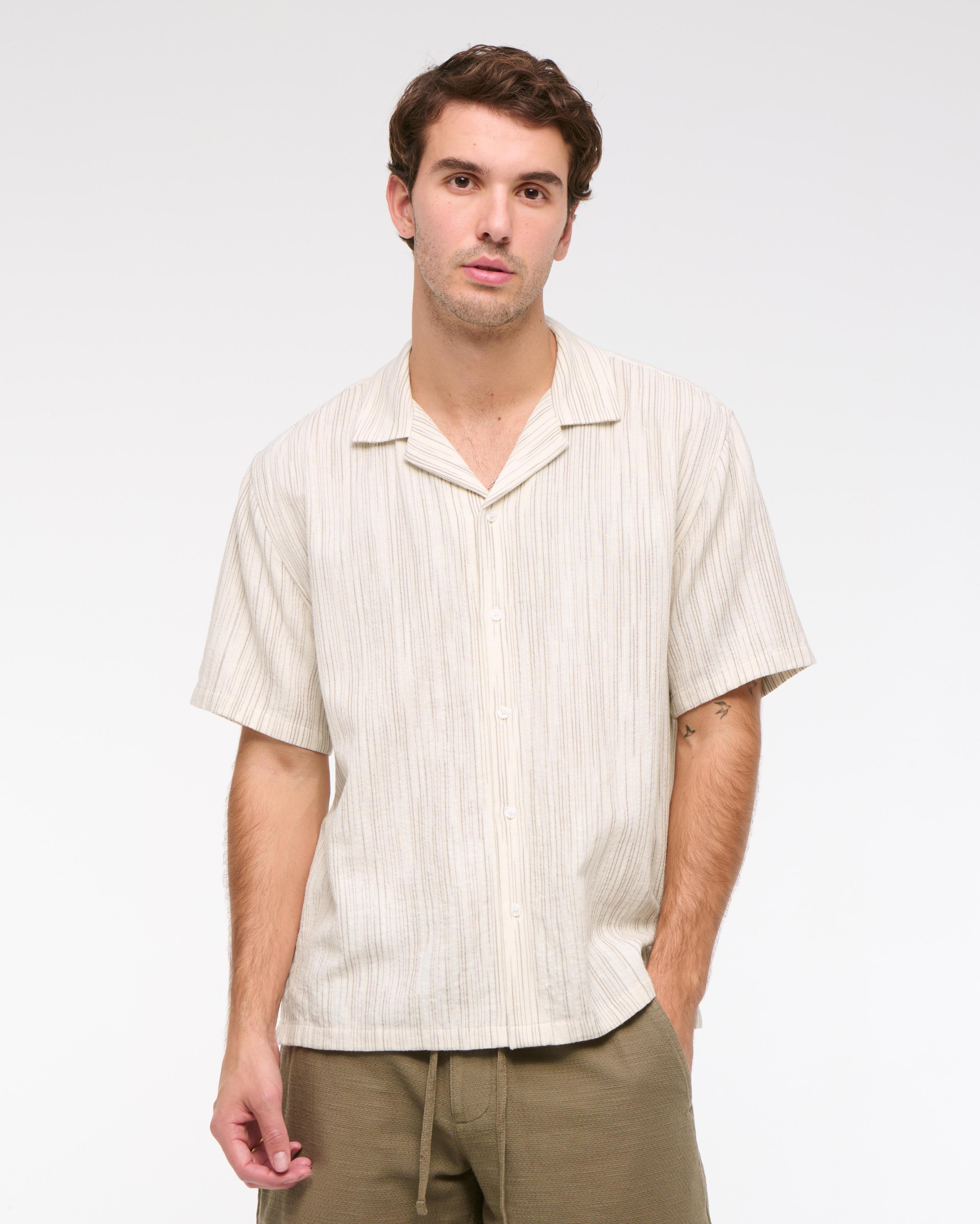 Camp Collar Summer Linen-Blend Shirt Product Image