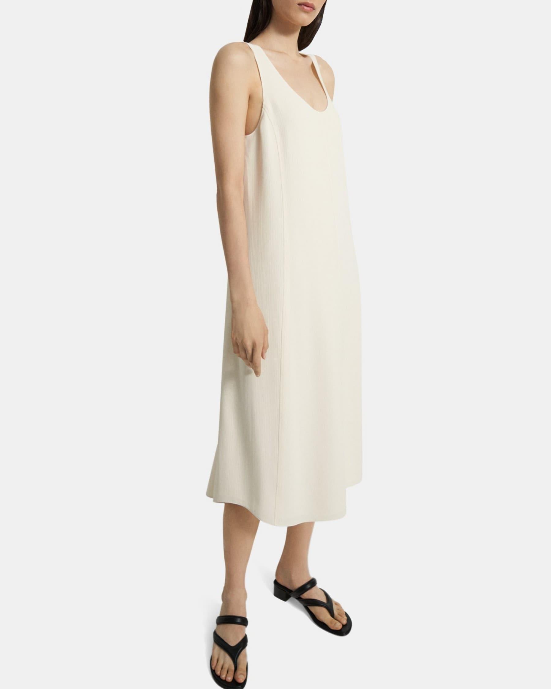 Midi Tank Dress in Striped Admiral Crepe Product Image