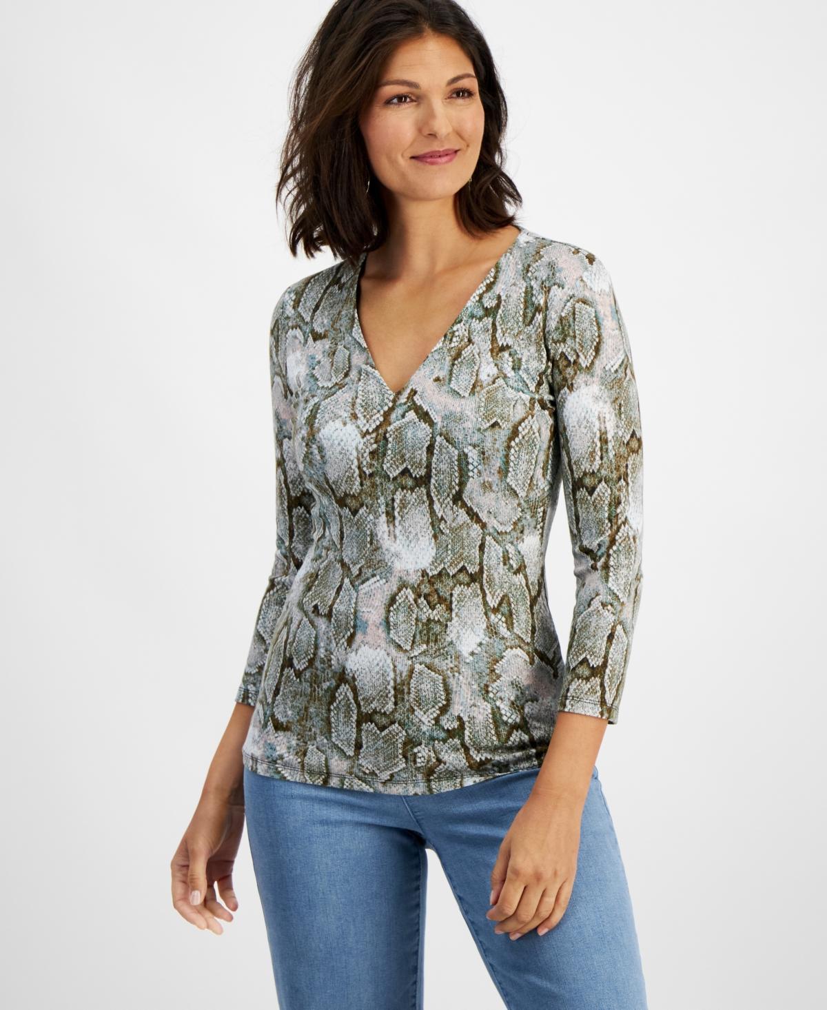 I.n.c. International Concepts Womens Ribbed Top, Created for Macys Product Image