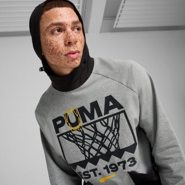 PUMA Winning Shot Men's Graphic Basketball Hoodie in Medium Grey Heather Product Image