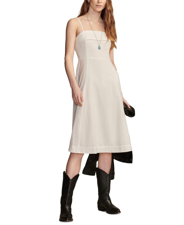 Women's Cotton Linen Sleeveless Midi Dress Product Image