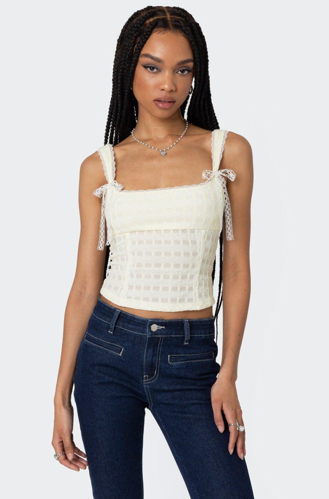 Textured Bustier Top Product Image