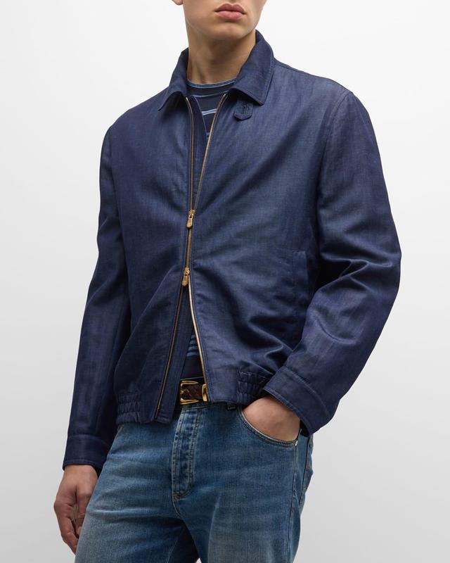 Mens Wool-Linen Bomber Jacket Product Image